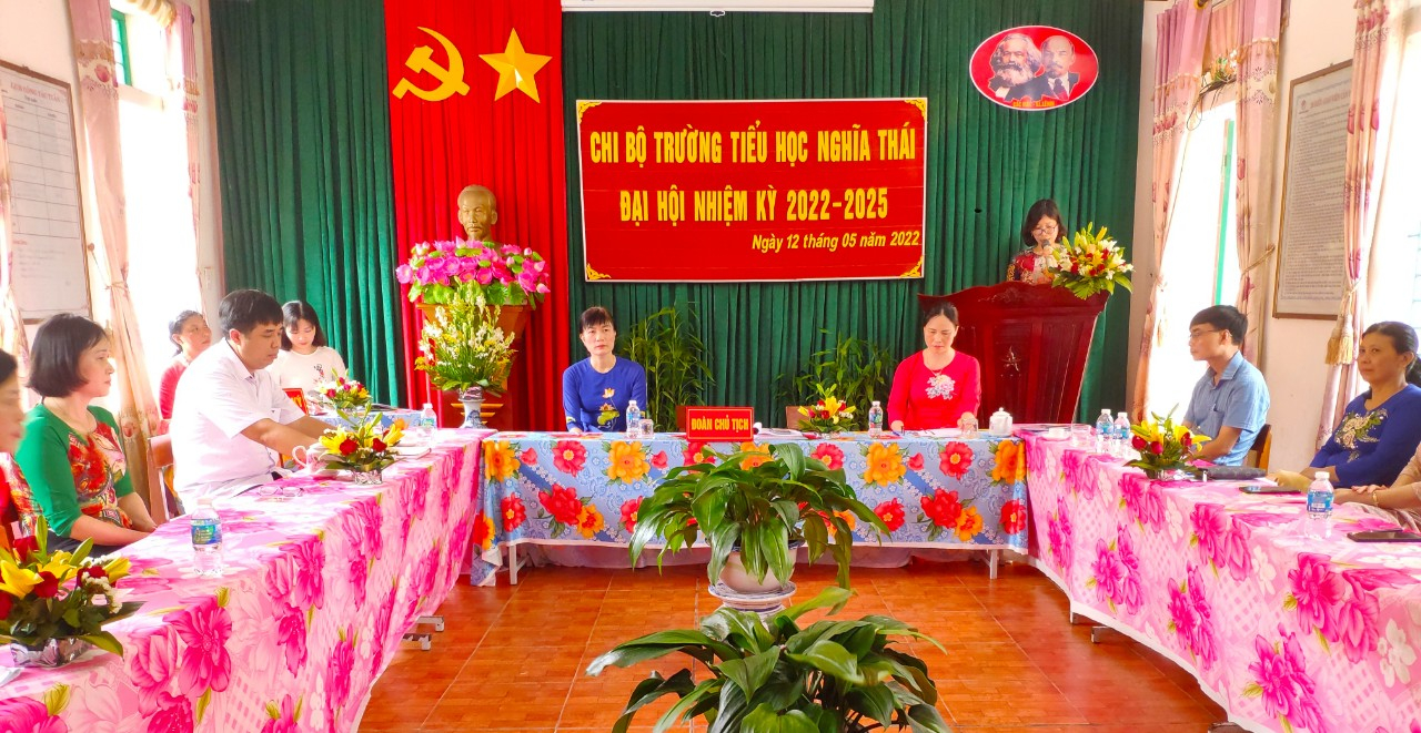 Chi bộ trường Tiểu học xã Nghĩa Thái tổ chức Đại hội nhiệm kì 2022 – 2025 Chi bộ trường Tiểu học xã Nghĩa Thái tổ chức Đại hội nhiệm kì 2022 – 2025
